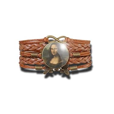 Imagem de Pulseira Feminina Monalisa de Leonardo Da Vinci Ajustável