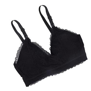 Imagem de Sutiã de maternidade para amamentação, sutiã de amamentação, alça de ombro, ajuste frontal abertura algodão, confortável para amamentar