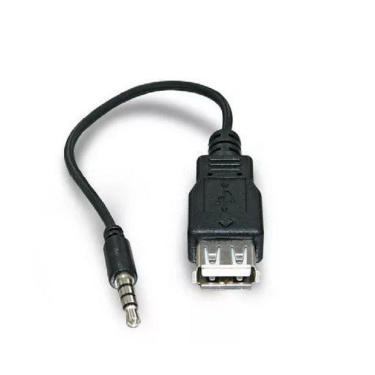 Imagem de Cabo Adaptador P2 X Usb Femea Automotivo Mp3 Auxiliar 15Cm