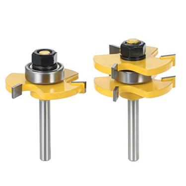 Imagem de Kiboule peças 3/4 "estoque 1/4" lingueta e ranhura para fresa de 3 dentes cortador de madeira em forma de t para ferramentas de marcenaria
