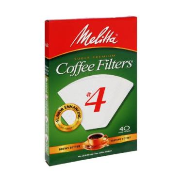 Imagem de Melitta 624404 #4 Filtros de café em cone branco 40 unidades