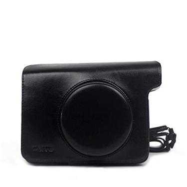 Imagem de HONGYAN capa da câmera Saco de caso de couro do vintage pu para câmera Polaroid W300, com alça de ombro ajustável acessórios para câmera