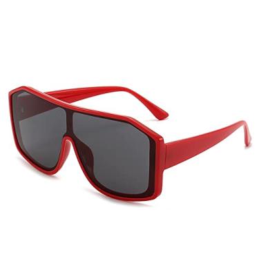 Imagem de Óculos de sol de uma peça de armação grande, óculos de sol poligonais de personalidade, tendência de moda feminina, óculos de sol combinados, 6, tamanho único