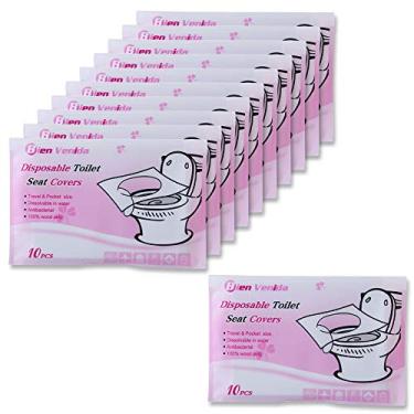 Imagem de OSIAS Capas de assento de vaso sanitário de papel lavável, 11 pacotes com 110 peças, para treinamento de penico de adultos e crianças, 100% biodegradável – Acessórios de viagem para banheiros públicos, aviões, acampamento