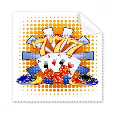 Imagem de Limpador de óculos de tela de telefone com ilustração de pôquer de dados de cassino 5 peças