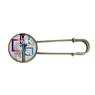 Imagem de Animal Leopardo Lagarto Cobra Padrão Retro Metal Broche Broche Clipe Joias