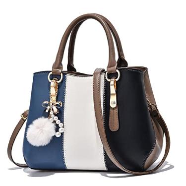 Imagem de Bolsa de couro fashion para mulheres bolsa transversal grande com alça superior bolsa feminina casual bolsa de ombro bolsa, Caqui