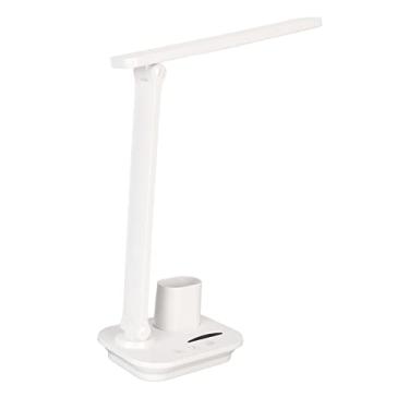Imagem de Lâmpada de mesa LED, 5 W, 3 cores, base rotativa, olho de LED, luz de mesa com controle de toque para dormitório (branco)