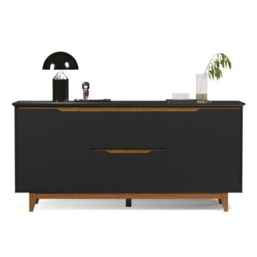 Imagem de Buffet Duas Portas Flow Preto/Freijó – EJ Móveis