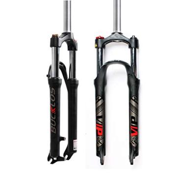 Imagem de BUCKLOS Garfo de suspensão 26/27,5/29 MTB Viagem 100 mm, 28,6 mm Tubo reto QR 9 mm Crown Lockout Liga de Alumínio XC Mountain Bike Garfos dianteiros