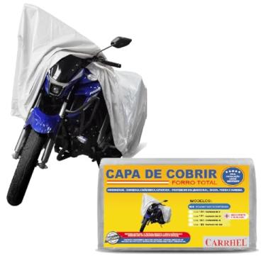 Imagem de Capa para moto forro total impermeavel proteção UV sol e chuva Silver - P