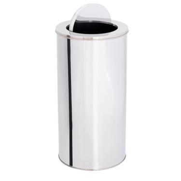 Imagem de Lixeira em Aço Inox 40L Basculante Redonda
