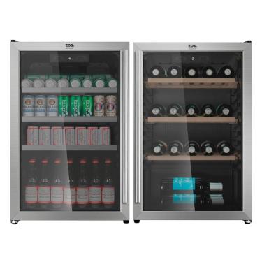 Imagem de Kit EOS Beer & Wine: Cervejeira Bierhaus 115L Frost Free ECE130 110V + Adega Champanheira Inox 47 Garrafas com Compressor ECE130A 110V
