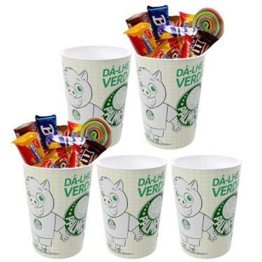 Imagem de Kit 5 Copos para Doces e Lembrancinhas de Festa Aniversário Palmeiras 