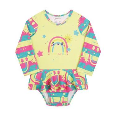Imagem de Macacão Maiô Bebê Proteção Solar Manga Longa Uv Praia - Aymee, Amarelo