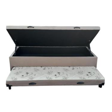 Imagem de Triplex Suede Bege com Pistão a gás - Imperium Do Sono