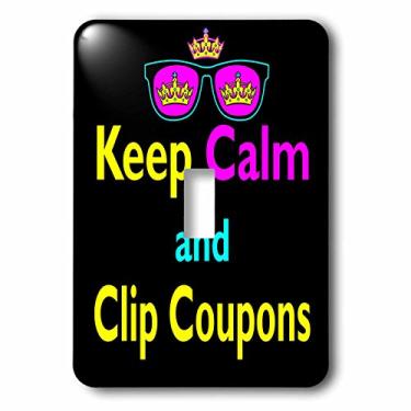 Imagem de 3dRose lsp_116587_1 Cmyk paródia hipster coroa e óculos de sol Keep Calm And Clip cupons - interruptor único