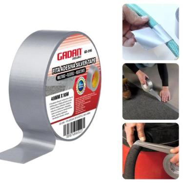 Imagem de Silver Tape Fita Adesiva 48mm x 10m Resistente Multiuso 1 Rolo Pronta 