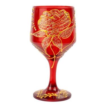 Imagem de Taça Pomba Gira Vermelha Rosa Buffet Cristal 300ml - Meta Atacado