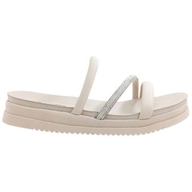 Imagem de Tamanco Feminino Papete Casual Dia a Dia Passeio Trabalho com Strass Flatform Mississipi Mc364