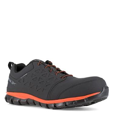 Imagem de Reebok Tênis masculino Rb4050 Sublite Cushion Safety Athletic Work Composite Toe preto e laranja, Preto, 14 Wide