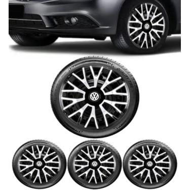 Imagem de Jogo 4 Calotas Esportiva Triton Preto/Prata Aro 14 VOLKS Gol G2 G3 G4 G5 G6 G7 Up Fox Voyage Parati Saveiro Bora Polo SpaceFox