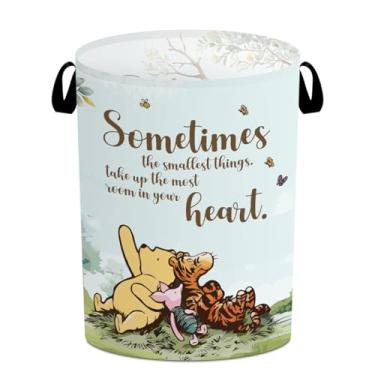 Imagem de Cesta de armazenamento clássica do Ursinho Pooh, cesto de roupa suja do Ursinho Pooh, coisas de bebê do Ursinho, cesto de pano Oxford Pooh com revestimento impermeável para banheiro de meninos e