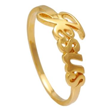 Imagem de Anel Com Escrita do Nome de Jesus Folheado a Ouro 18K Softjoias (23)