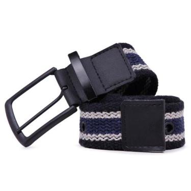 Imagem de Cinto Gorgurão Mesclado Preto/Azul Marinho - Bless