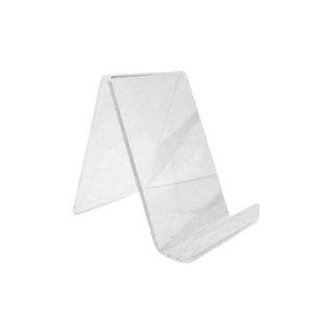 Imagem de Kit 10x Suporte Celular de Mesa Expositor Loja Acrílico Cristal - Arti