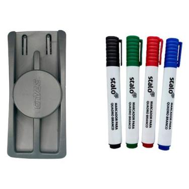 Imagem de Kit Pincel Marcador Caneta P/ Quadro Branco e Apagador - Stalo