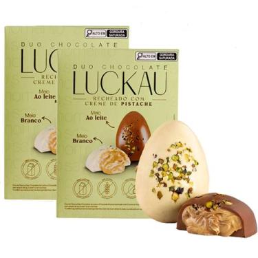 Imagem de 2x Ovo de Páscoa Duo Chocolate Com Creme de Pistache Luckau, Ovo de Pá