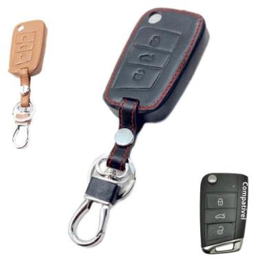 Imagem de Capa couro chave 3 botões Canivete Gol Polo Tsi Fox Voyage Saveiro New