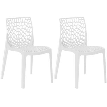Imagem de Kit 2 Cadeiras De Jantar Gruvyer Design Em Polipropileno - Branco