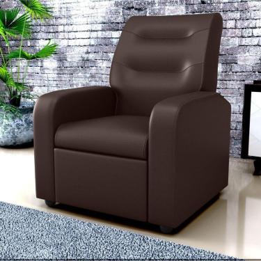 Imagem de Poltrona Decorativa Reclinável Cecilia Sintetico Marrom