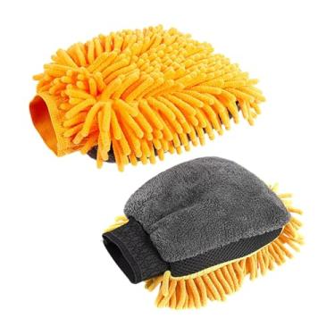 Imagem de FJMQHU Detergente Genérico para Lavagem de Carros, Acessório para Carros, Luva Multifuncional para Limpeza Doméstica E Fácil de Arranhar para Caminhões E Car, Laranja