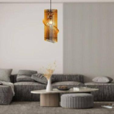 Imagem de Luminária Teto Tipo Pendente Atenas Mdf Completa - MDF Cru