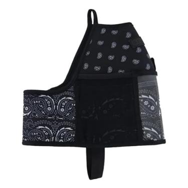 Imagem de Gallon Gear Capa de hidratação fitness de 1 galão | Suporte de garrafa de água portátil e refrigerante com isolamento de neoprene | Estojo com bolsos de armazenamento (bandana preta)