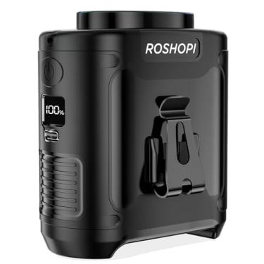 Imagem de Ventilador portátil 2025 AI recarregável -10.000 mAh, 40H Tempo de trabalho com 5 velocidades 16.000RPM fluxo de ar forte, ventilador de cintura pessoal com lanterna para cinto de encaixe, pescoço