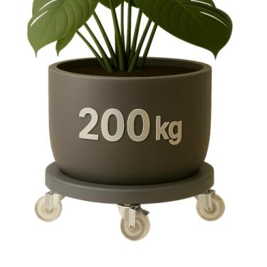 Imagem de Suporte para vaso de planta Premium | Robusto | Resistente | para vasos pesados base em cimento ecológico 30x30cm com rodízios de gel anti-risco com Travas |Freios, suporta 200kg | Moderno | Minimalista | industrial - by Ateliê TH Wood Art