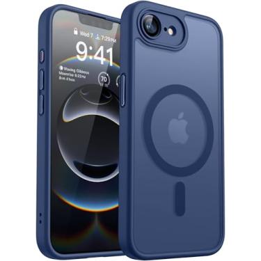 Imagem de Capa Magnética para iPhone 16e FIT IT, Capinha Compatível com MagSafe + Película 5D 9D, Tela Toda (Azul-marinho)
