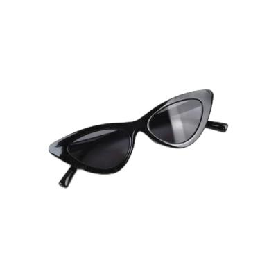 Imagem de Óculos de sol infantil estilo triângulo estilo olho de gato com lentes claras coloridas, design moderno e elegante, preto, HFA, 001