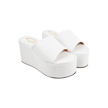 Imagem de Shoetopia Sandália de salto pequeno para meninas, Branco, 4 UK