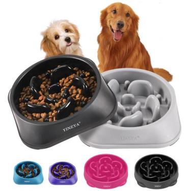 Imagem de Taças Slow Feeder para cães YINEYA de raça grande, pretas e cinza, 2 u