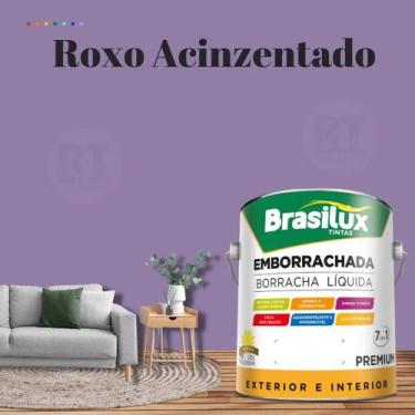 Imagem de Tinta Borracha Líquida Para Parede Cor Roxo Brasilux 3,2l Acrílica Lav