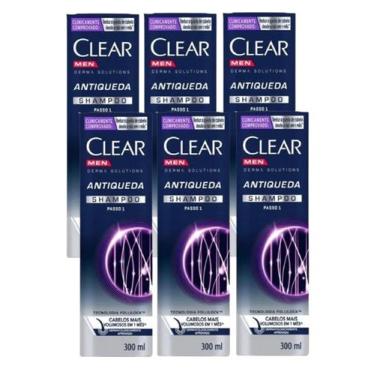 Imagem de Kit 6 Shampoo Clear Men Derma Solutios Antiqueda 300ml