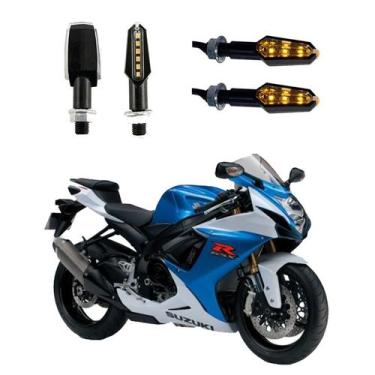 Imagem de KIT 4 Luz Seta Esportiva Pisca de Led Modelo P29 Para Moto SUZUKI GSX 