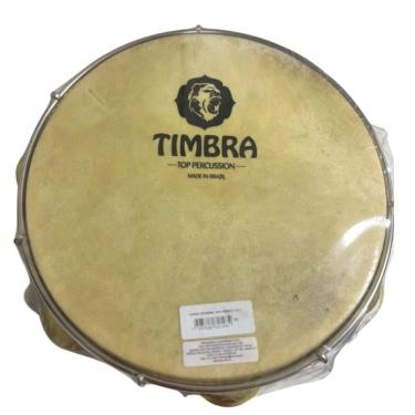 Imagem de Pandeiro Timbra  10 Pol Chocolate Pele Animal C/