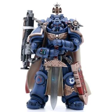Imagem de JOYTOY Boneco Ultramarines Capitão Warhammer 40k 1/18 com mestre, coleção de rifle de parafuso pesado, modelo 12,7 cm
