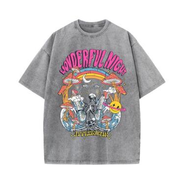 Imagem de Camiseta Feminina Oversized Confortável Com Estampa De Esqueleto Borbo